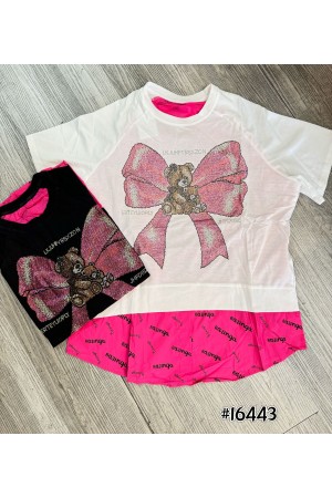16443<br/>Solid Top w/Bow Tie Graphic